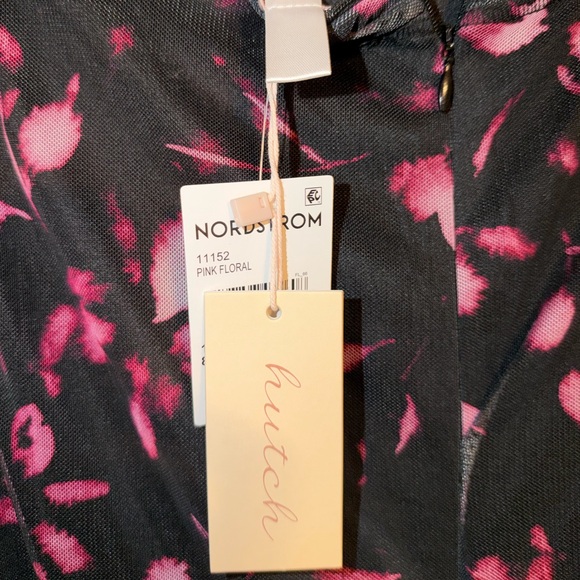 HUTCH Black and Pink Floral Sheer Maxi Dress - Picture 5 of 5